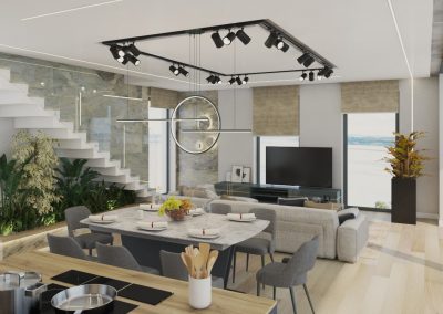 VillaparkAkarattya B01 Two-level apartment living-room visual design